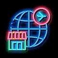 duty free all over world neon glow icon illustration