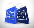 Duty-free concept icon means no customs payable - 3d illustration Royalty Free Stock Photo