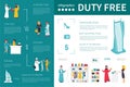 Duty Free infographic flat vector illustration. Presentation Concept Royalty Free Stock Photo