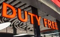 Duty Free sign at airport Royalty Free Stock Photo
