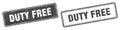 Duty free stamp set. duty free square grunge sign Royalty Free Stock Photo