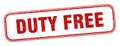 duty free stamp. duty free square grunge sign. Royalty Free Stock Photo