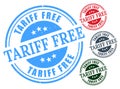 Duty-Free Stamp Vector Set, Tariff Exempt Grunge Rubber Label Collection Royalty Free Stock Photo