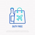 Duty free thin line icon. Modern vector illustration of untaxed