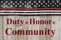 Duty Honor Community message for firefighers Royalty Free Stock Photo