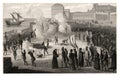 1847Antique Print: Burning of Heretics during the Spanish Inquistion Royalty Free Stock Photo