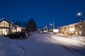 Duved mountain village winter evening