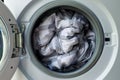 Duvet inside washing machine, Cleaning blanket