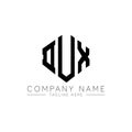 DUX letter logo design with polygon shape. DUX polygon and cube shape logo design. DUX hexagon vector logo template white and Royalty Free Stock Photo