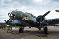 Duxford England May 2021 Side view of the Sally B, b 17 bomber from world war two. Being service at the duxford airstrip