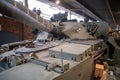 Duxford England May 2021 Vertical shot of the Chieftain main battle tank exhibited in duxford Royalty Free Stock Photo