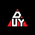 DUY triangle letter logo design with triangle shape. DUY triangle logo design monogram. DUY triangle vector logo template with red Royalty Free Stock Photo