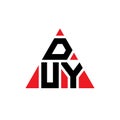 DUY triangle letter logo design with triangle shape. DUY triangle logo design monogram. DUY triangle vector logo template with red Royalty Free Stock Photo