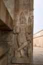 Dvarapala on the left at the entrance gate to the Gomateshwara temple, Vindhyagiri Hill, Shravanbelgola, Karnataka Royalty Free Stock Photo