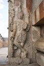 Dvarapala on the right at the entrance gate to the Gomateshwara temple, Vindhyagiri Hill, Shravanbelgola, Karnataka Royalty Free Stock Photo