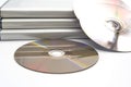 DVD blue ray discs with cases white background movie CD Royalty Free Stock Photo