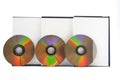 DVD blue ray discs with cases white background movie CD Royalty Free Stock Photo