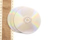 DVD blue ray discs with cases white background movie CD Royalty Free Stock Photo