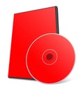 DVD box blank template red for presentation layouts and design. 3D rendering Royalty Free Stock Photo