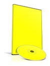 DVD box blank template yellow for presentation layouts and design. 3D rendering Royalty Free Stock Photo