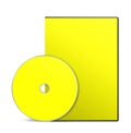 DVD box blank template yellow for presentation layouts and design. 3D rendering Royalty Free Stock Photo