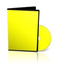 DVD box blank template yellow for presentation layouts and design. 3D rendering Royalty Free Stock Photo