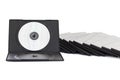 DVD box with disc on white background Royalty Free Stock Photo