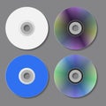 DVD CD disks. Vector illustration. Royalty Free Stock Photo
