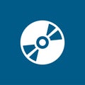 DVD or CD Icon On Blue Background. Blue Flat Style Vector Illustration Royalty Free Stock Photo