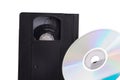 DVD contra Video Cassette Royalty Free Stock Photo