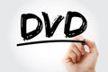 DVD - Digital Versatile Disk acronym with marker, technology concept background