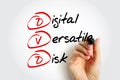 DVD - Digital Versatile Disk acronym with marker, technology concept background