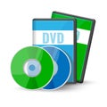 DVD digital video discs cases for storage, versatile optical disc Royalty Free Stock Photo