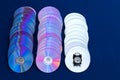 DVD discs stacked together Royalty Free Stock Photo
