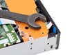 Dvd disk drive and wrench Royalty Free Stock Photo