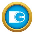 DVD drive open icon blue vector isolated