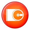 DVD drive open icon, flat style