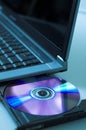 DVD and laptop Royalty Free Stock Photo