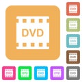 DVD movie format rounded square flat icons Royalty Free Stock Photo