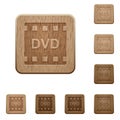 DVD movie format wooden buttons Royalty Free Stock Photo