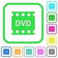 DVD movie format vivid colored flat icons Royalty Free Stock Photo