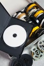 Dvd and old 8 mm and Super8 Royalty Free Stock Photo