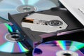 DVD tray opened Royalty Free Stock Photo