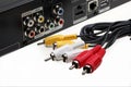 DVD video jack with cables Royalty Free Stock Photo