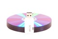 DVDs with flash drive Royalty Free Stock Photo