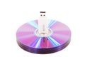 DVDs with flash drive Royalty Free Stock Photo