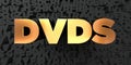 Dvds - Gold text on black background - 3D rendered royalty free stock picture