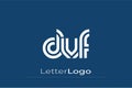DVF Creative Unique Modern Letter Logo Design. Elegant Monogram Logo Design with Decorative Elements and Typography Royalty Free Stock Photo