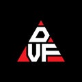 DVF triangle letter logo design with triangle shape. DVF triangle logo design monogram. DVF triangle vector logo template with red Royalty Free Stock Photo