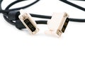 DVI cable isolated on the white Royalty Free Stock Photo